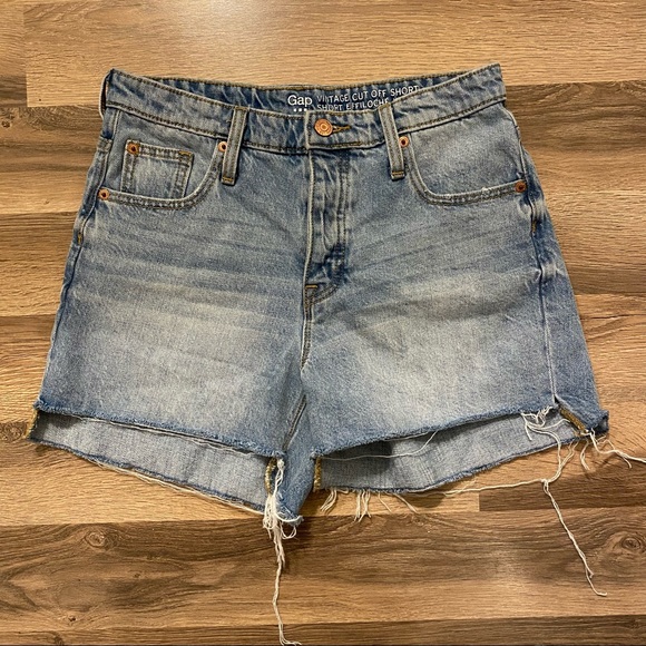GAP Vintage Cut Off Denim High Waisted Shorts - Picture 2 of 5